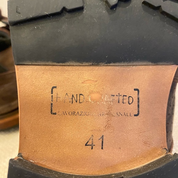 Bull Boxer Mens Brown Leather Distressed Tie Shoes /Size 8 / Caprysos - Picture 8 of 15